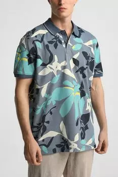 Поло хлопковое с принтом LERROS