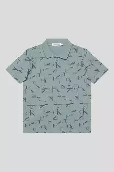 Поло хлопковое с принтом логотипа Calvin Klein Jeans