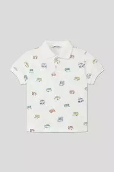 Поло хлопковое с принтом Mayoral