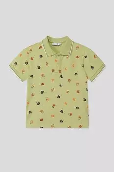 Поло хлопковое с принтом Mayoral