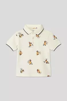 Поло хлопковое с принтом Mayoral