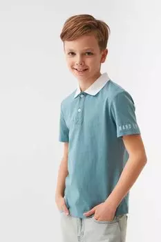 Поло хлопковое с принтом Smena