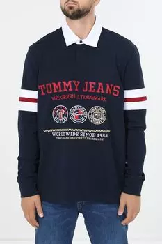 Поло хлопковое с принтом Tommy Jeans