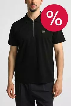 Поло хлопковое с воротником на молнии Antony Morato