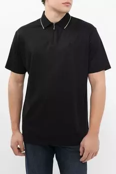 Поло хлопковое с воротником на молнии CUDGI