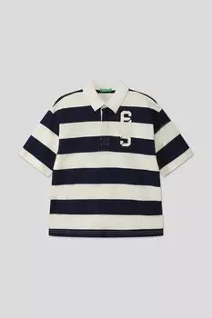 Поло хлопковое в полоску Benetton