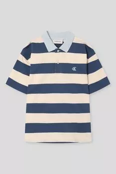 Поло хлопковое в полоску Calvin Klein Jeans