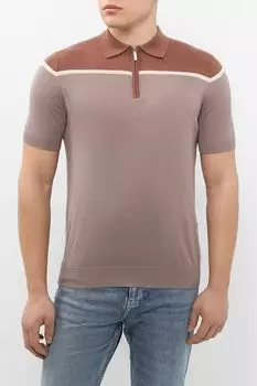 Поло хлопковое в полоску CUDGI