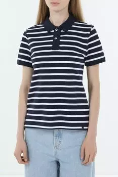 Поло хлопковое в полоску Piombo