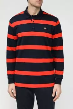 Поло с длинным рукавом в полоску Paul & Shark