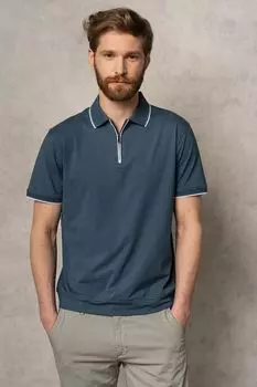 Поло с воротником на молнии DTMD