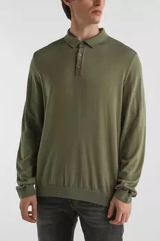 Поло шерстяное с длинным рукавом BOSS