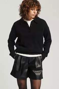 Поло трикотажное с воротником на пуговицах Nume