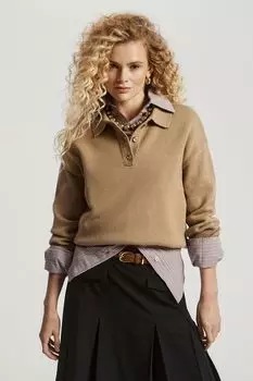 Поло трикотажное с воротником на пуговицах Nume