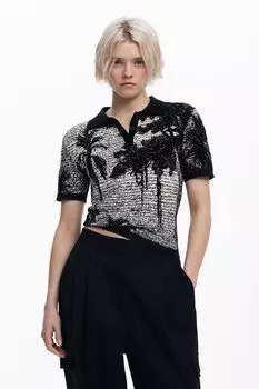 Поло вязаное с принтом Desigual