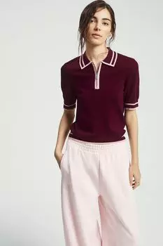 Поло вязаное с воротником на молнии Nume