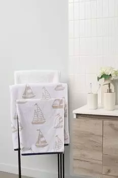 Полотенце хлопковое с принтом Barchette COINCASA