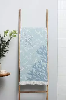 Полотенце пляжное хлопковое с принтом Hamma Turquoise COINCASA