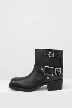 Полусапоги кожаные с пряжками Ash