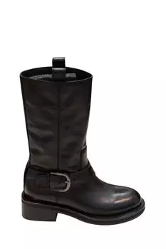 Полусапоги кожаные с пряжкой Abricot