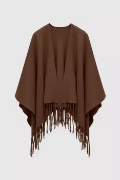 Пончо из смеси шерсти мериноса MANKOVA