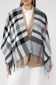Пончо в клетку и кистями Fraas