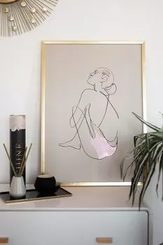 Постер с объемным золотом Beach в раме Gallery 5