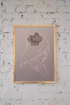 Постер с объемным золотом Flower в раме Gallery 5