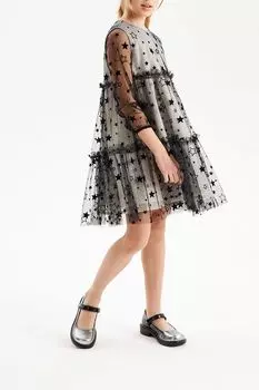 Праздничное платье из фатина с флоковым нанесением принта Silver Spoon Ceremony