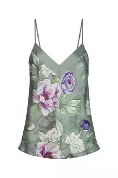 Приталенный топ из шелка на тонких бретелях MARC & ANDRE