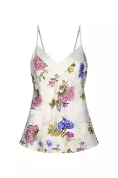 Приталенный топ из шелка на тонких бретелях MARC & ANDRE