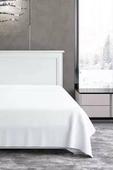 Простыня хлопковая антибактериальная Альпийский снег Soft Silver