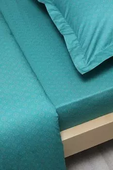 Простыня из сатина с принтом Marmaris Turquoise 21maison