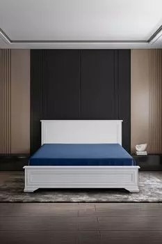 Простыня натяжная хлопковая с антибактериальным эффектом Diamond Soft Silver