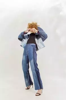 Прямые джинсы пэчворк `RISHI