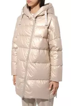 Пуховик с капюшоном и асимметричной молнией Diego М