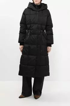 Пуховик с капюшоном и поясом на кулиске Comma