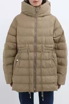 Пуховик с капюшоном и поясом на кулиске Pinko