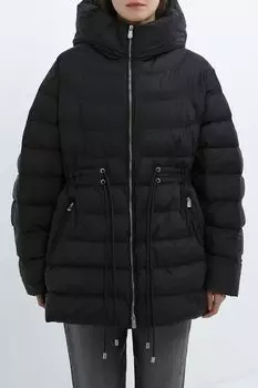 Пуховик с капюшоном и поясом на кулиске Pinko