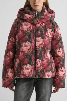 Пуховик с капюшоном с принтом BELUCCI