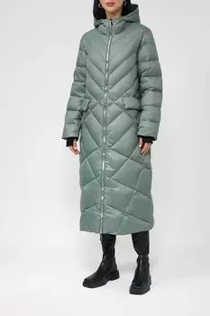 Пуховик с капюшоном удлиненного кроя Auranna