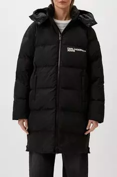 Пуховик с капюшоном удлиненный Karl Lagerfeld Jeans