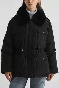 Пуховик с меховым воротником на кулиске BELUCCI