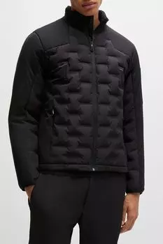 Пуховик с набивным рисунком на молнии BOSS