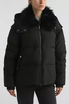 Пуховик с воротником из натурального меха SABRINA SCALA