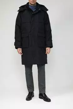 Пуховик удлиненного кроя с карманами и капюшоном D.Molina