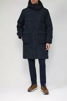 Пуховик удлиненного кроя с карманами и капюшоном D.Molina