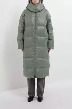 Пуховик удлиненный с объемным капюшоном BELUCCI