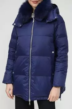 Пуховик утепленный с меховым капюшоном SABRINA SCALA