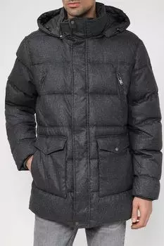 Пуховик утепленный с накладными карманами и капюшоном D.Molina